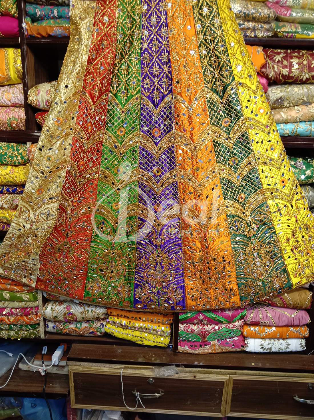 Buy Silk Multi Colour Designer Lehenga Choli Online